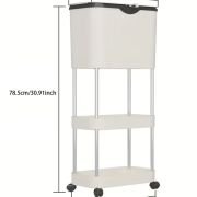 Τροχήλατη ραφιέρα κουζίνας τριώροφη με κάδο – YH9811-3 – 282296