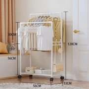 Τροχήλατη κρεμάστρα δαπέδου με ράφι παπουτσιών – YH6619-1 – 522817 – White