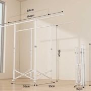 Πτυσσόμενη κρεμάστρα δαπέδου & απλώστρα ρούχων τροχήλατη – SG202601 – 282203 – Black