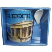 Σετ κεραμική κούπα Souvenir με κουτάλι – Greece – 241109
