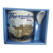 Σετ κεραμική κούπα Souvenir με κουτάλι – Thessaloniki – 241116