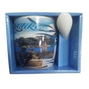 Σετ κεραμική κούπα Souvenir με κουτάλι – Chalkidiki – 241147