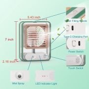 Επαναφορτιζόμενος mini ανεμιστήρας & υγραντήρας – 903487 – Green