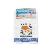 Πετσέτα ποτηρόπανο Souvenir με κέντημα – Σετ 12pcs – Chalkidiki – 416327