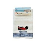 Πετσέτα ποτηρόπανο Souvenir με κέντημα – Σετ 12pcs – Greece – 416402