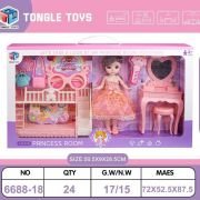 Σετ κούκλα με έπιπλα & αξεσουάρ – 6688-18DIY – 232545