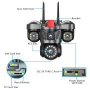 Κάμερα ασφαλείας IP τριπλή – Security Camera – Q83 – 020362