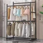 Μεταλλική κρεμάστρα δαπέδου διπλή – 100cm – 8677Y-N – Black – 421519