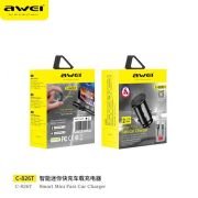 Φορτιστής αναπτήρα αυτοκινήτου Quick Charger με καλώδιο φόρτισης TypeC – C-826T – AWEI – 099691